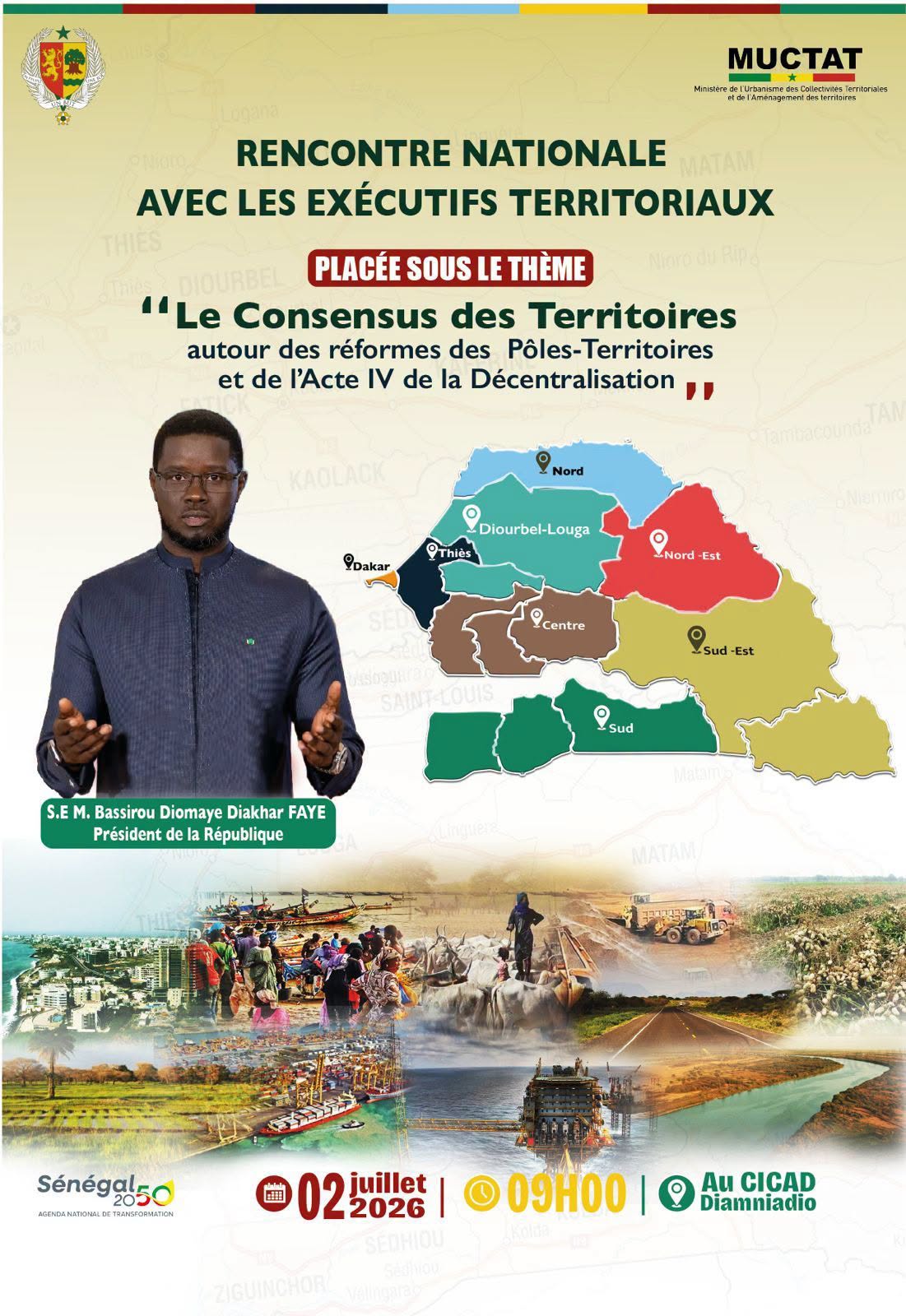 Sénégal : Le Président de la République face aux exécutifs territoriaux le 2 juillet 2026